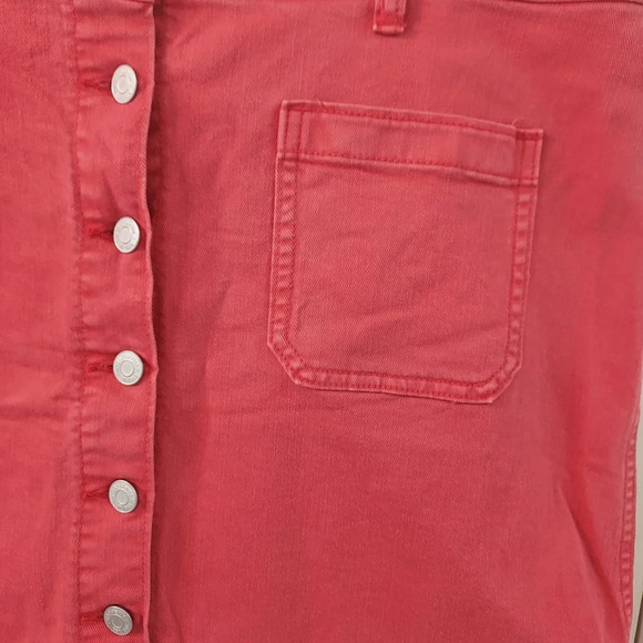 Gap Denim - Red Front Patch Pocket Denim Skirt Size 33/16 - Picture 3 of 9